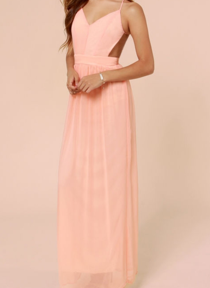 Lulu's Rooftop Garden Chiffon Maxi Backless Dress - Picture 1 of 14